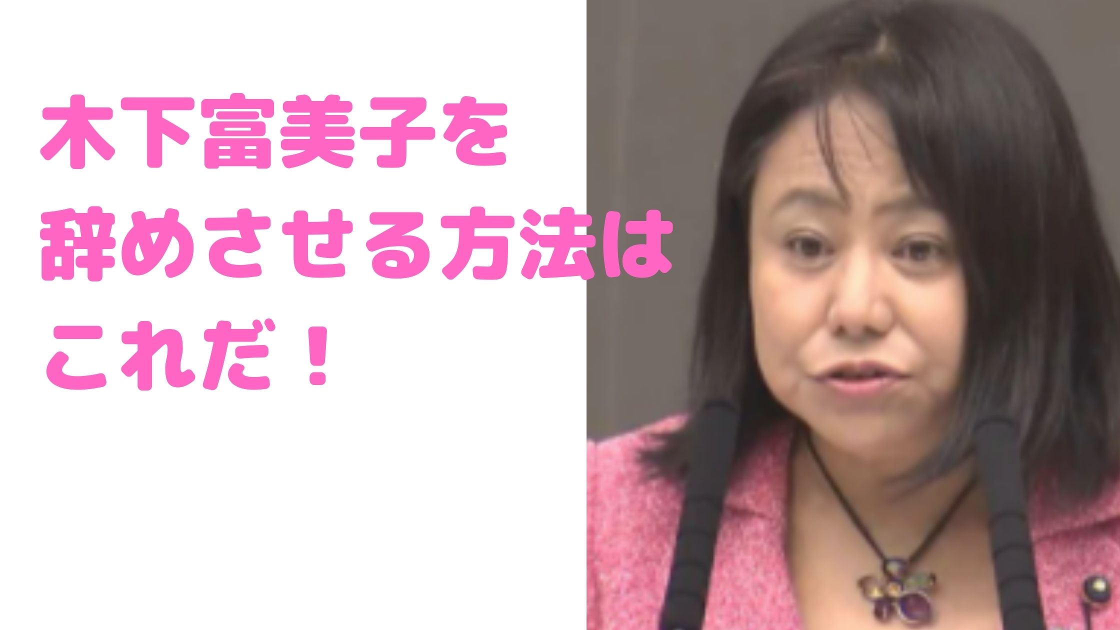 木下富美子　辞めさせる方法　辞めろ　議員報酬