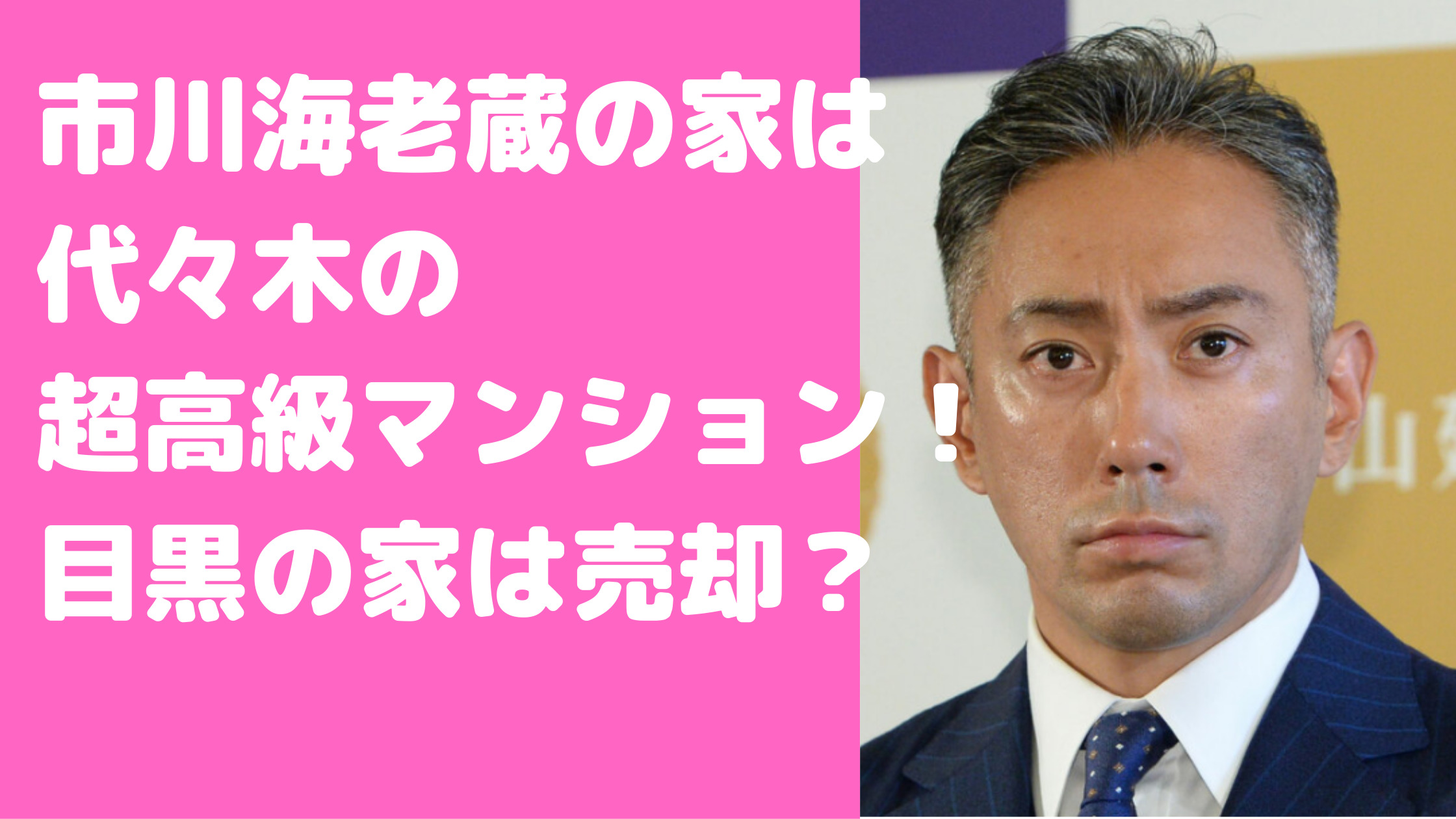 市川海老蔵　現在　自宅マンション　住所　目撃情報　間取り　価格　目黒区青葉台　自宅　売却