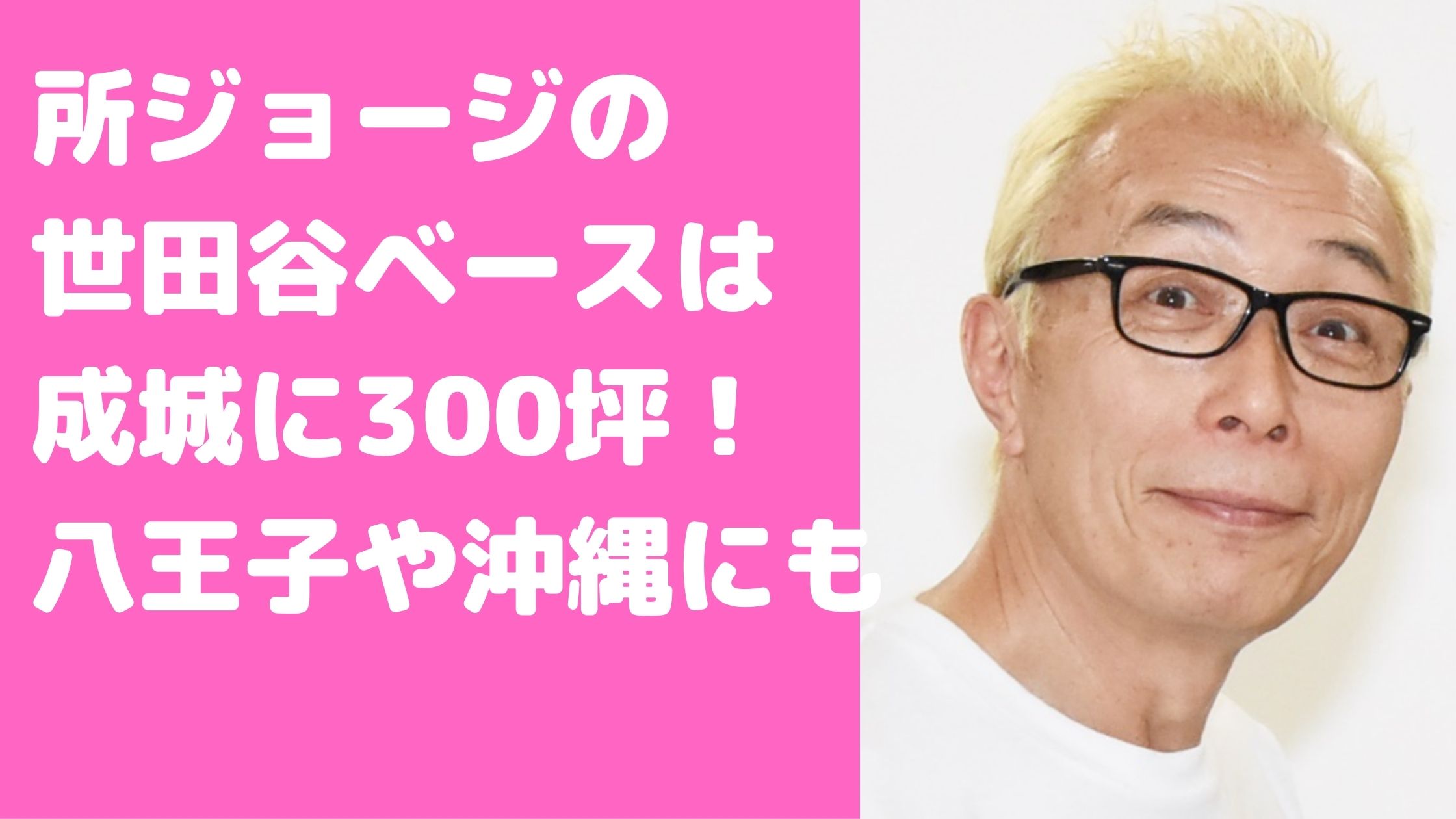 所ジョージ　自宅　八王子　成城　世田谷ベース　場所　広さ　間取り　価格　山中湖　道志　沖縄