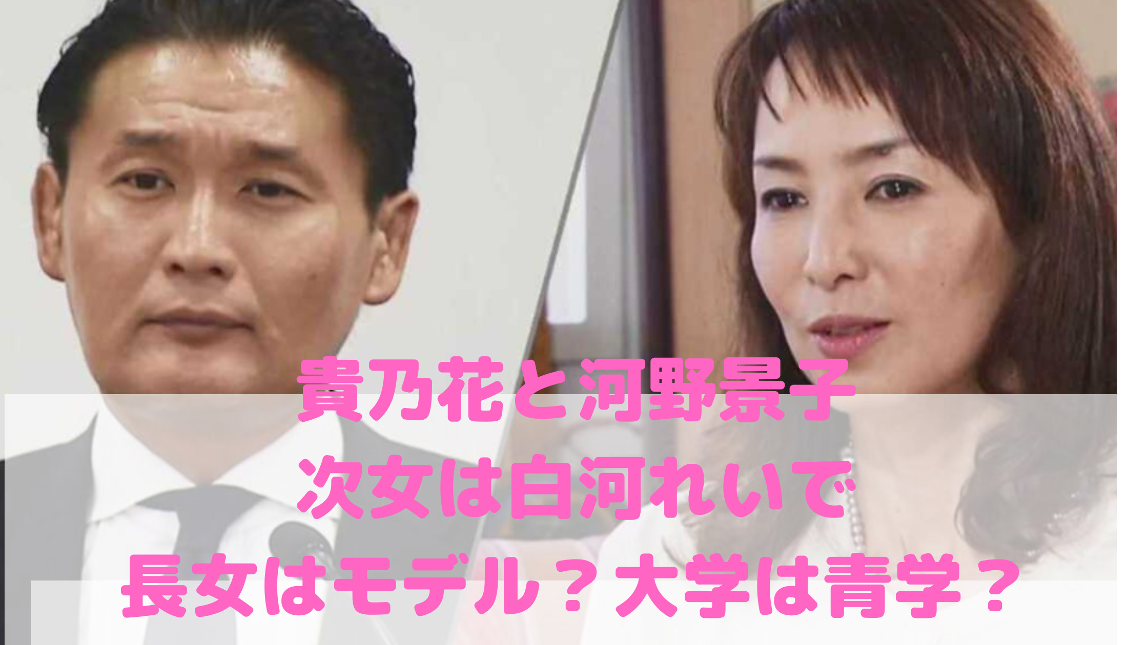 貴乃花　河野景子　子供　名前　年齢　娘　長女　学校　現在　次女　白河れい　大学