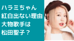 ハラミちゃん　紅白出場しない理由　松田聖子　大物歌手　誰