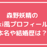 森野妖精　ウィキペディア　プロフィール　本名　年齢　結婚歴　嫁　彼女