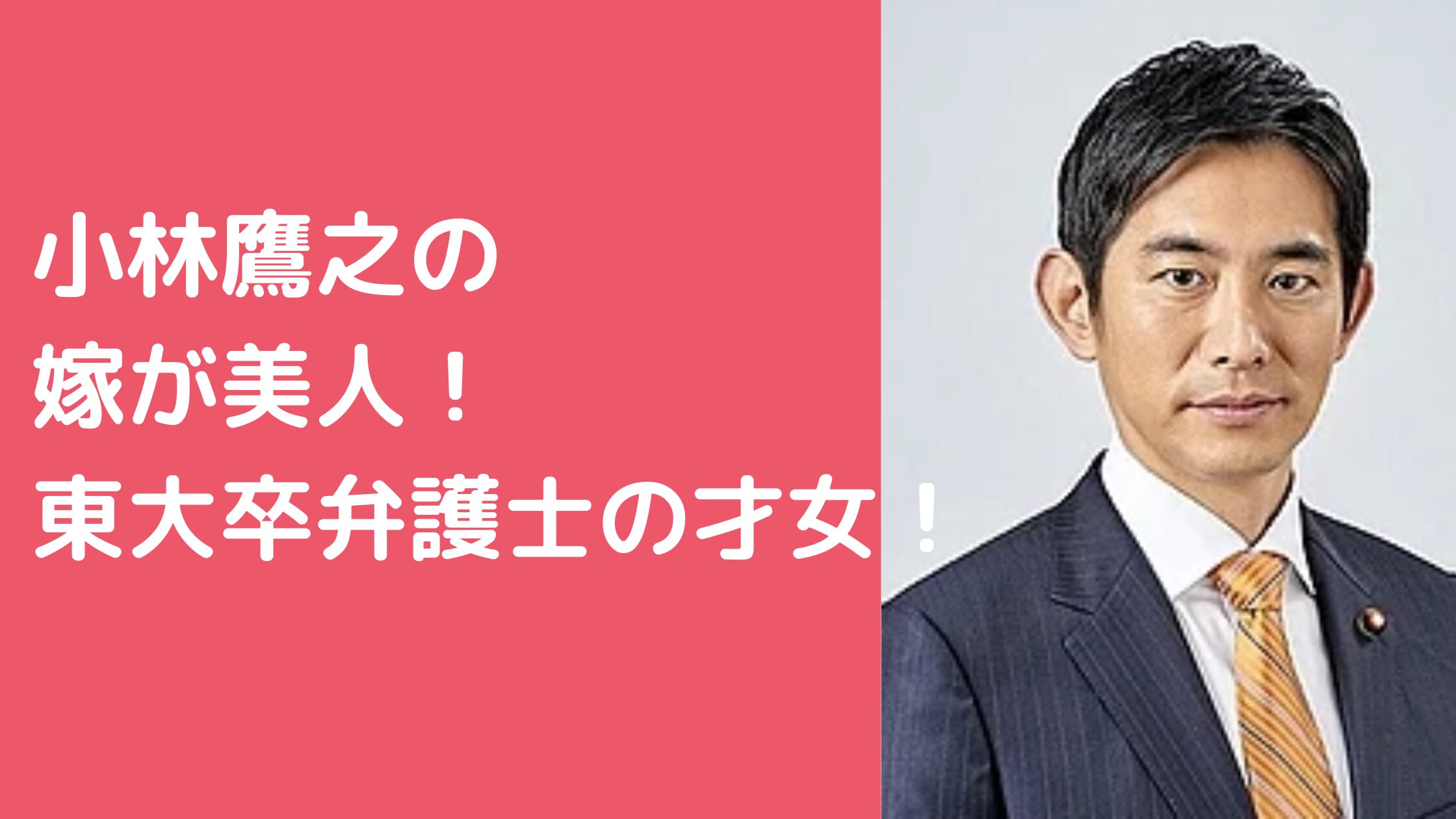 小林鷹之　妻　嫁　弁護士　年齢　木田秋津　馴れ初め　年齢　学歴　別姓