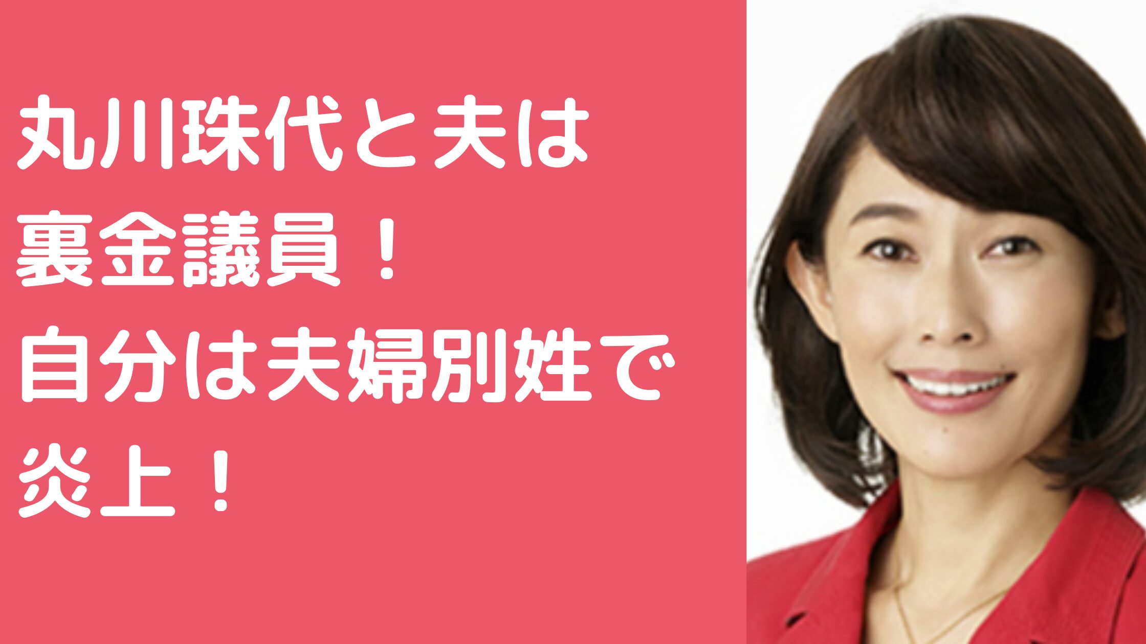 丸川珠代　夫　大塚拓　裏金議員　馴れ初め　年齢　夫婦別姓