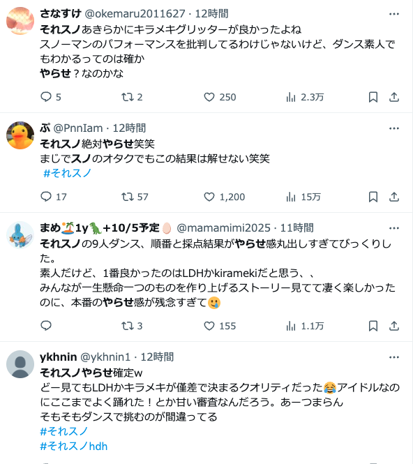 それスノ　ダンスバトル　やらせ　忖度　出来レース